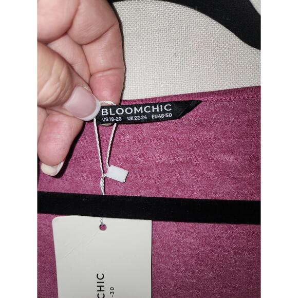 Bloomchic Top Women's 3X Burgandy/Pink casual everyday office work - Picture 2 of 6